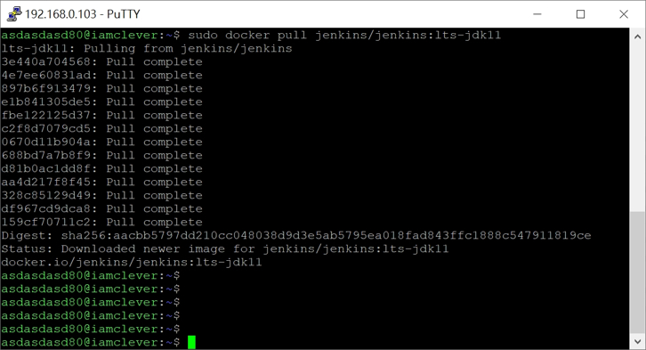 putty ssh 進 nas 執行指令截圖