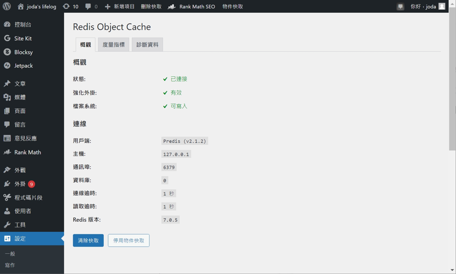wordpress 操作畫面截圖
